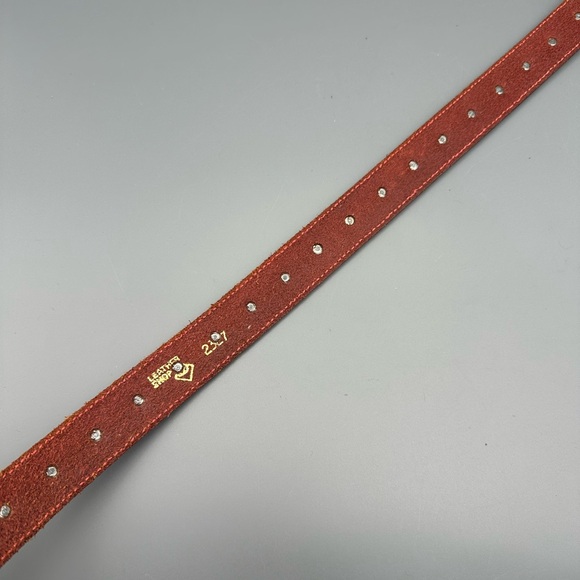 VTG Red Leather Belt with Silver Tone Heart Accents Made in Mexico 29.5”-33.5” - Picture 15 of 15